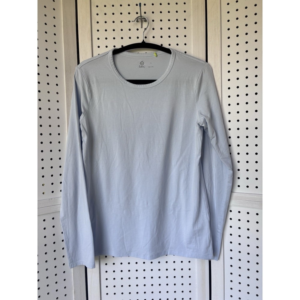 Tasc Performance BamCo Bamboo Cotton Long Sleeve Shirt Blue‎ Womens Large